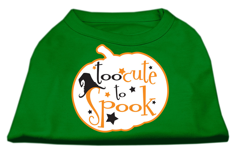 Too Cute to Spook Screen Print Dog Shirt Green XL